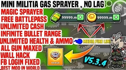 mini militia latest mod version | v.5.3.4 | Gas sprayer mod | unlimited money and cash | new mod2020