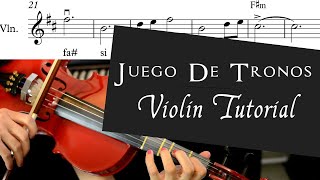 Game Of Thrones Violin Tutorial + Partitura + Pista de / De Tronos / Como Tocar -