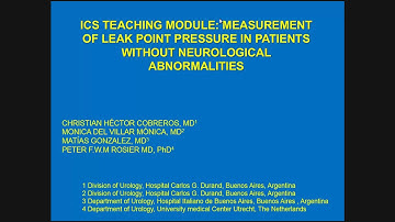 ICS 2014: Workshop 16, part 2 - School of Urodynamics Teaching Modules