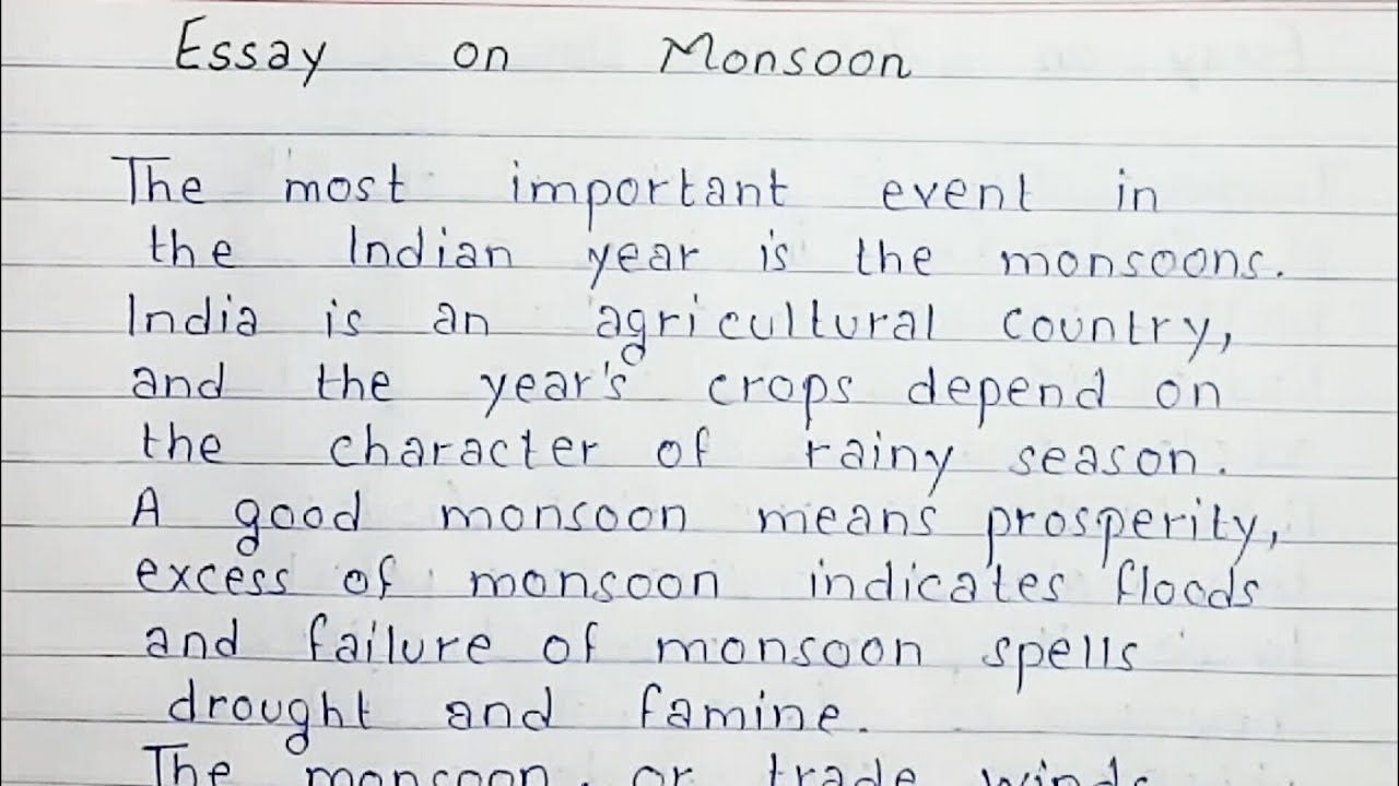 essay on monsoon season for class 7