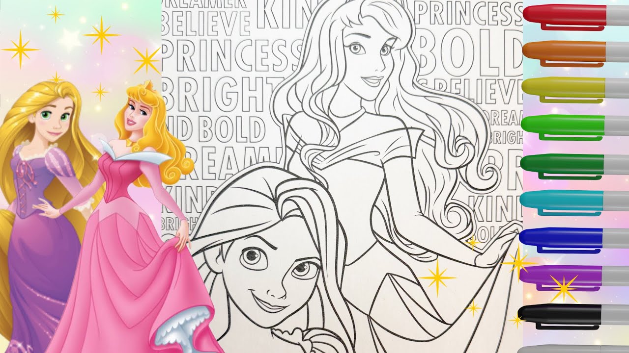 Disney Princesses (Aurora & Rapunzel Tangled) Coloring page ✨