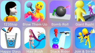 Giant Rush,Join & Strike,Stack Rider,Bomb Roll,Hair Rush,Blow Them Up,Happy Glass,123 Stop.......... screenshot 1