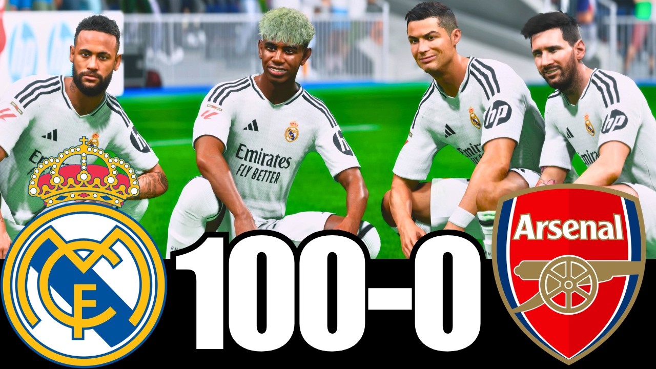 FC 25 -MESSI RONALDO NEYMAR & MBAPPE | ALL STARS | REAL MADRID 100-0 ARSENAL