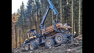 🌲 Ponsse Bison • Forwarder in Action • Forstarbeiten • Rückezug im Einsatz • Kurzholz • Slope deep🌲