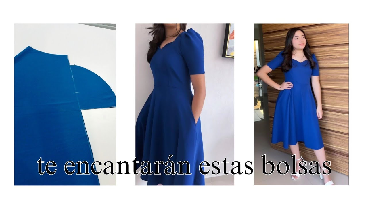vestido escote corazón con bolsas tan geniales que nadie te ha enseñado! y además sin patrón!