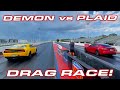 This is why Dodge is going Electric * Demon vs Plaid Tesla 1/4 Mile Drag Race