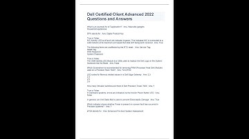 Dell Certified Client Advanced 2022 Questions and Answers