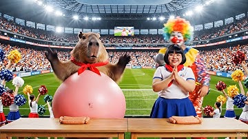 Mai béo đối đầu Capy trong cuộc thi ăn xúc xích siêu to khổng lồ #capybara #funny #viral