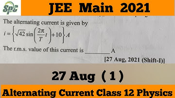 The alternating current is given by i = [ root (42) sin ( 2 pi /T ) t + 10 ] A . The rms  value of t