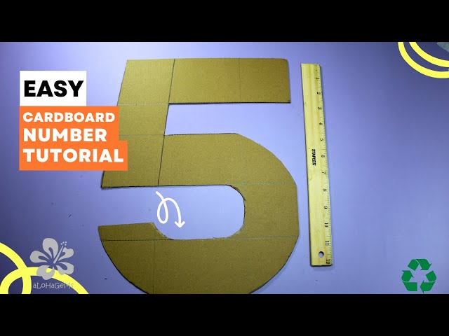 Large Cardboard Number 5 Tutorial for Party Decoration Centerpiece Number  Pinata Ideas (14 x 11) 