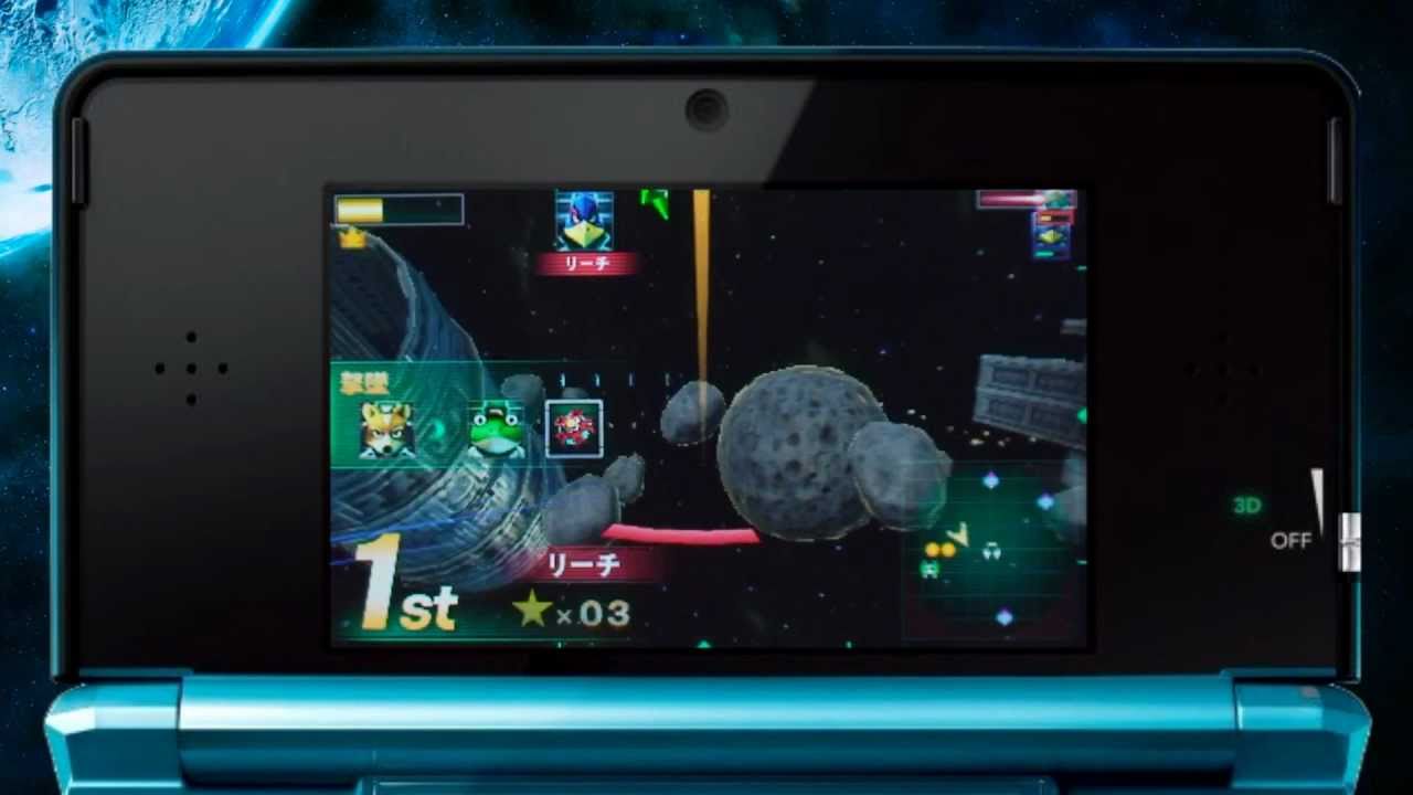 3ds GAMEPLAY - Star Fox 64 3D (Multiplayer Match: Space)