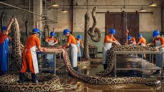 Millions of Pythons Processed Daily | Inside the Massive Skin and Meat Factories