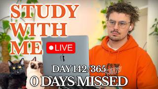 Study With Me (&🐱) LIVE 🚀 5-HOURS — Deep Focus (50/10 Pomodoro) | Cozy UK Rain, No Distractions!