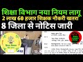 शिक्षा विभाग नया नियम ✅2 लाख 60 हजार नौकरी खतरा 😡8 जिला नोटिस जारी 🔴