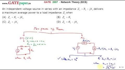 GATE 2007 ECE Maximum Power Transfer Therorem