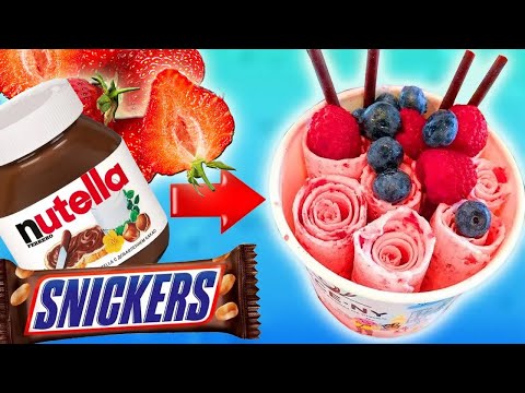 Видео: How to make Ice Cream Rolls. Nutella, Snickers, Strawberry Ice Cream Rolls