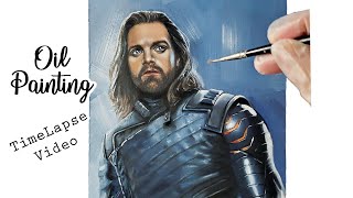 OIL PAINTING TIME-LAPSE - Bucky Winter Soldier (Sebastian Stan) Fanart