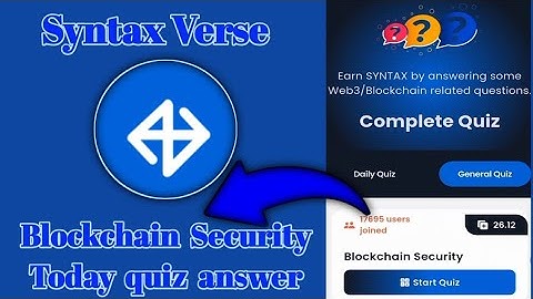 Syntax Verse General blockchain security today quiz answer|Blockchain Security Today Quiz Answer
