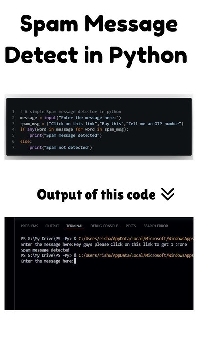 Spam message detect in Python #beginners #programming - YouTube