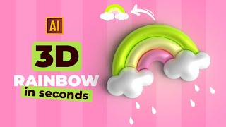HOW TO MAKE 3D RAINBOW IN SECONDS IN ADOBE ILLUSTRATOR