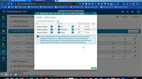 Grade Setup-Weighting and Copying Categories to Courses in PowerTeacher Pro GradeBook