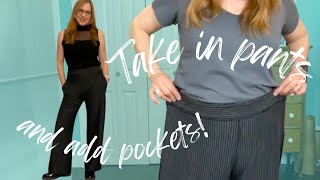 Beginner Upcycle! Add a pocket while you make pants smaller