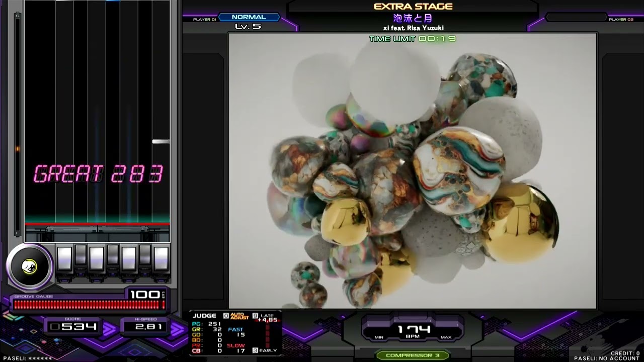 beatmania IIDX 34 ZINRAI - 泡沫と月 (SP NORMAL) - YouTube