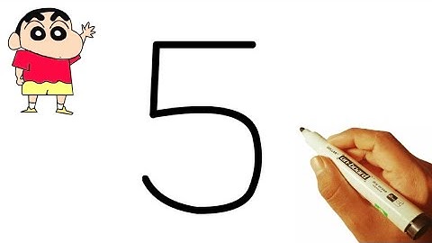 Turn number 5 into Shinchan cartoon drawing easy l How to draw shinchan cartoon drawing step by step