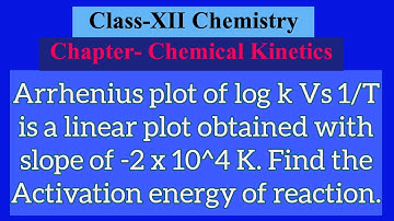 Arrhenius plot of log k Vs 1/T is a linear plot with a slope of -2x10^4K. Find Activation energy(Ea)