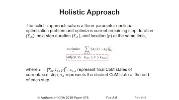 Comparison Study of Nonlinear Optimization of Step Durations and Foot Placement for Dynamic Walking