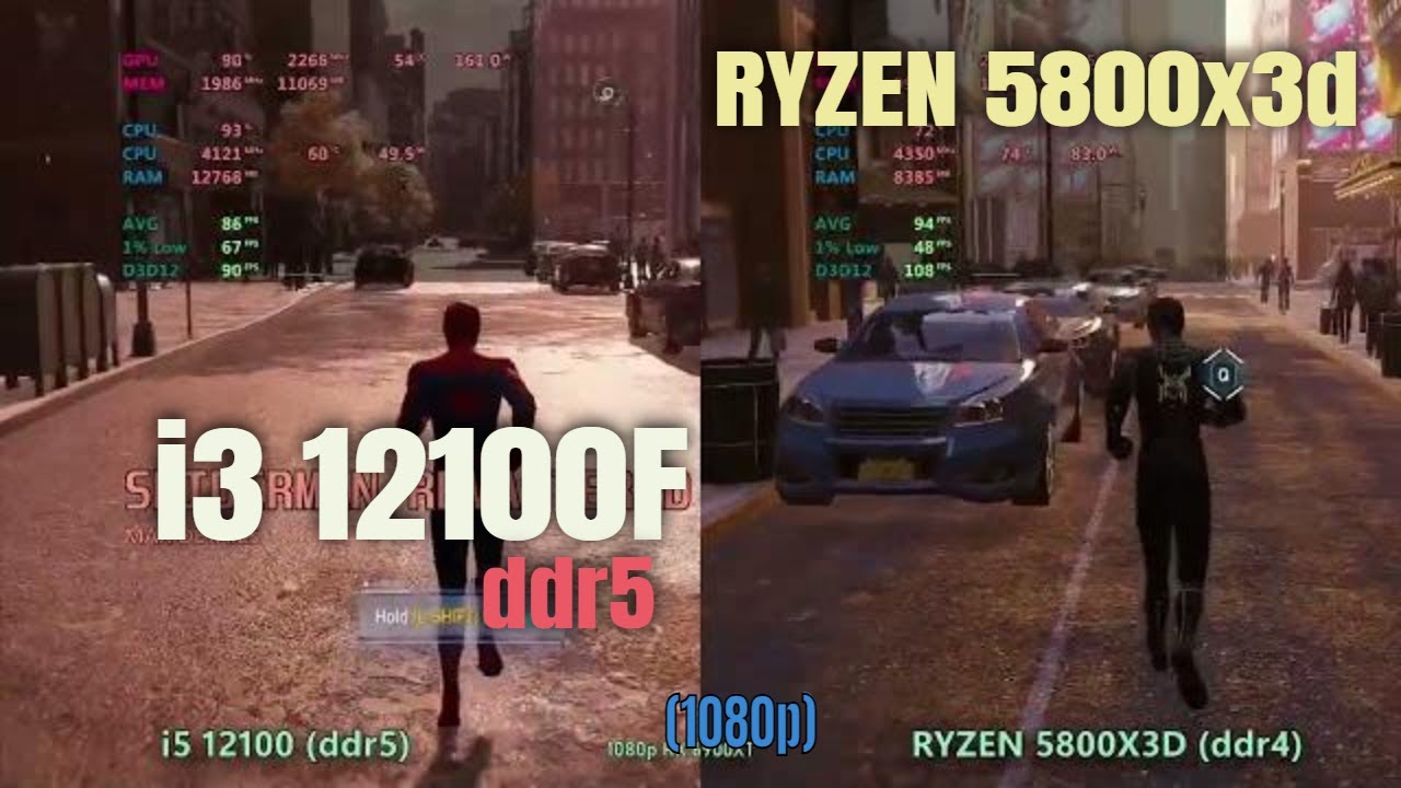 i3 12100 ddr5 vs Ryzen 5800x3d ddr4 - YouTube