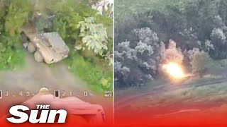 Ukrainian forces blow up Russian armoured vehicles in Vuhledar