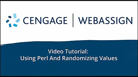 Using Perl And Randomizing Values | WebAssign