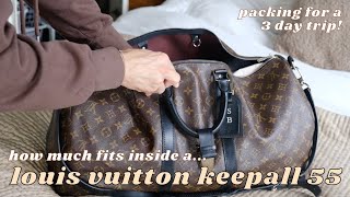 packing a louis vuitton keepall 55 for a long weekend