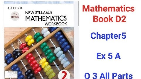 Mathematics Book 2 ( D2 ) New Syllabus | 7th Edition | Exercise 5A | Q3 All Parts in Urdu & Hindi