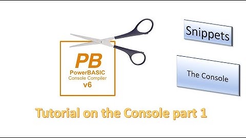 PowerBasic Snippets - Tutorial Introduction to the Console part 1