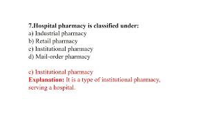 MCQ ON HOSPITAL PHARMACY MANAGEMENT / DMER EXAM PREPARATION / PHARMACIST EXAM