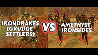 Who Will Win? Irondrakes (Grudge Settlers) or Amethyst Ironsides in Warhammer Total War 3!