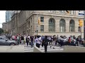 Downtown Toronto Walk - Friday Rush Hour Pedestrian Stampede & Horn Honking - 4K