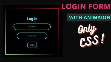 CSS Neon Login Form With Animation..! Using HTML and CSS