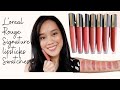 L'oreal Rouge Signature Lipstick Baked Nudes: Swatches and Review on Medium Brown/Asian Skin