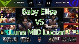 V3(Baby エリス) VS CGA(Luna ルシアン) Semifinal G3 - LJL 2019 Summer Semifinal