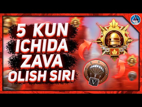 ENDI HAMMA O'ZBEKLAR ZAVA OLADI / QIYNALMASDAN 5 KUNDA ZAVA OLISH SIRI / PUBG MOBILE