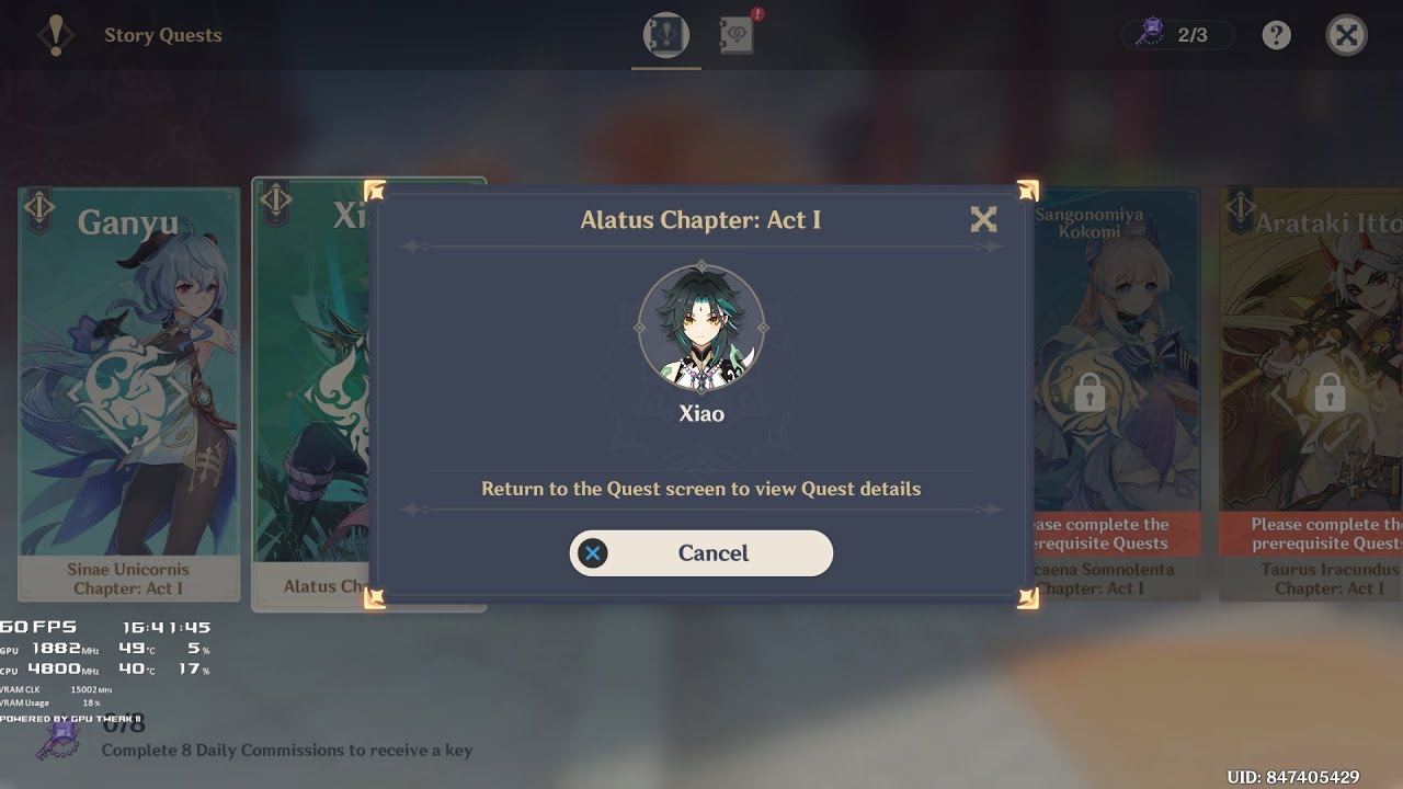 Alatus Chapter : Act 1 [Xiao Story Quest] - YouTube