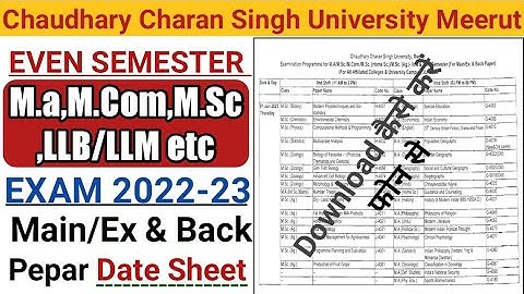 ccsu even semester date sheet 2023|How to Download even Semester Date sheet / Education Sarkar 50M /
