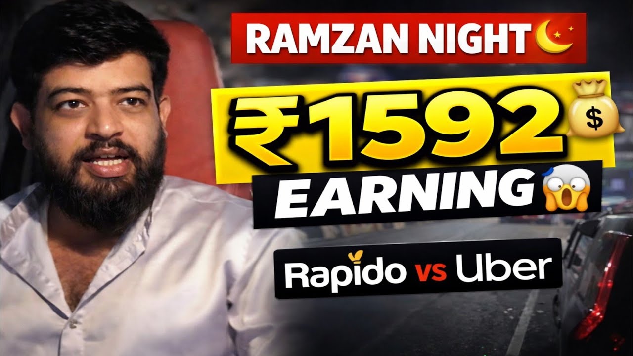 Ramzan Night Earnings ₹1592 | Rapido vs Uber Real Income Ramzan Night Me Kitna Kama?