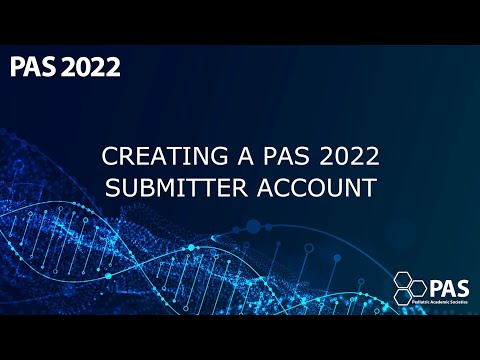 Creating a PAS 2022 Submitter Account