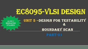 EC8095-VLSI DESIGN -UNIT-5- DESIGN FOR TESTABILITY & BOUNDARY SCAN