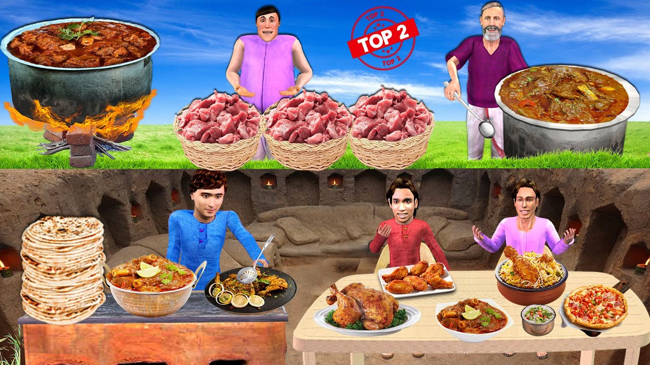 Underground Food Challenge Mutton Cooking Hindi Comedy Videos