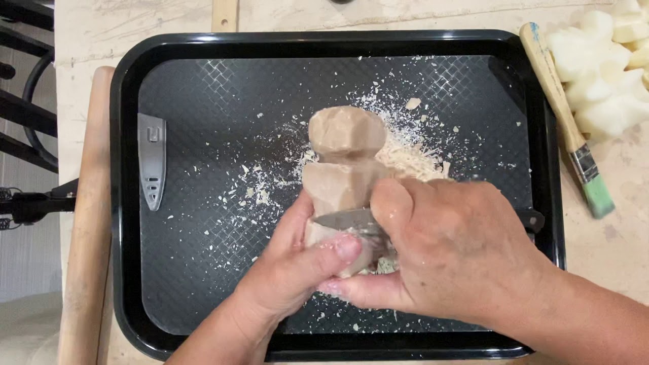 3D class carving assignment, organic form with three openings